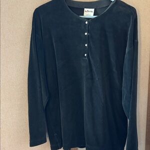 FINAL MARKDOWN Aileen black velour Long Sleeve blouse large